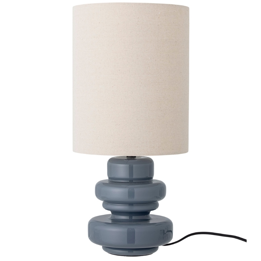 Modrá skleněná stolní lampa Bloomingville Fabiola