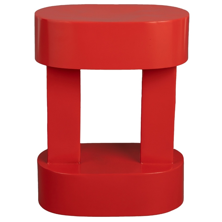 Červený kovový odkládací stolek DUTCHBONE MAGENTA