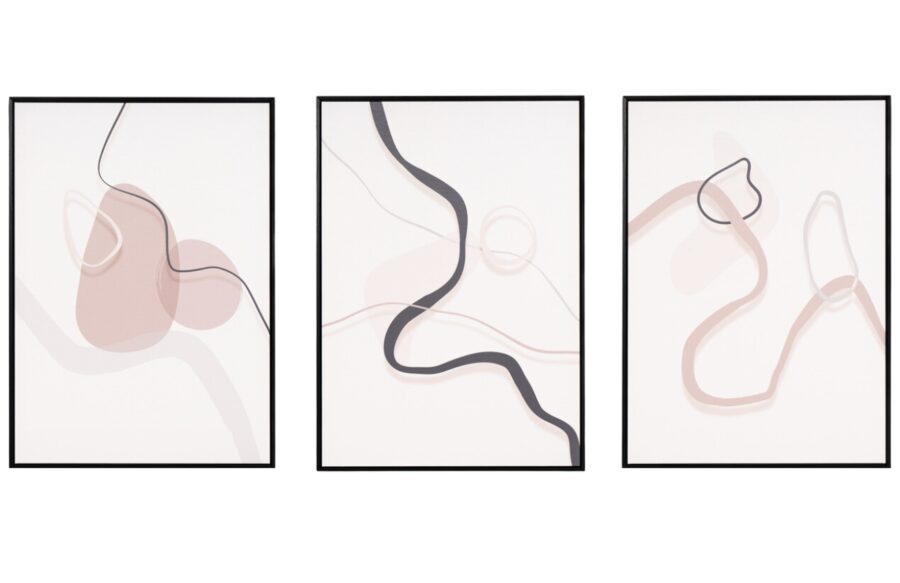 Set tří abstraktních obrazů Somcasa Curve