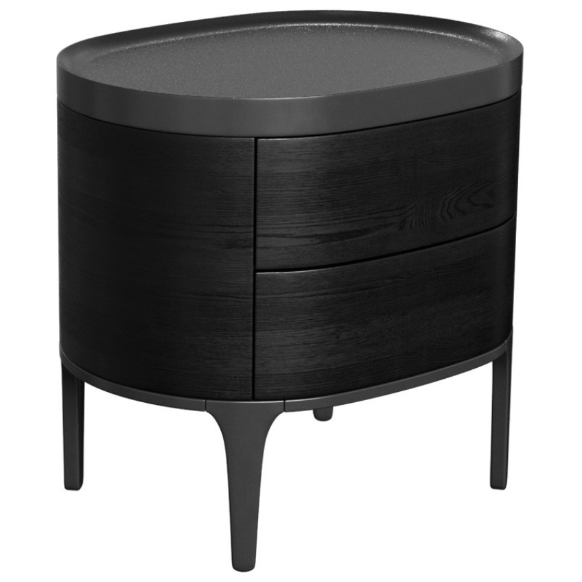 Černý dubový noční stolek Miotto Vissano