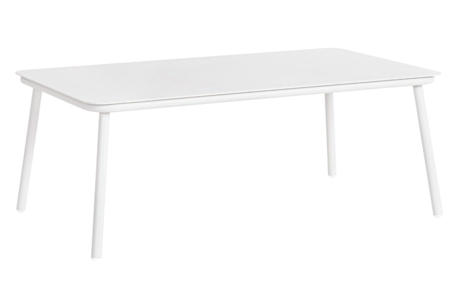 Bílý kovový zahradní konferenční stolek