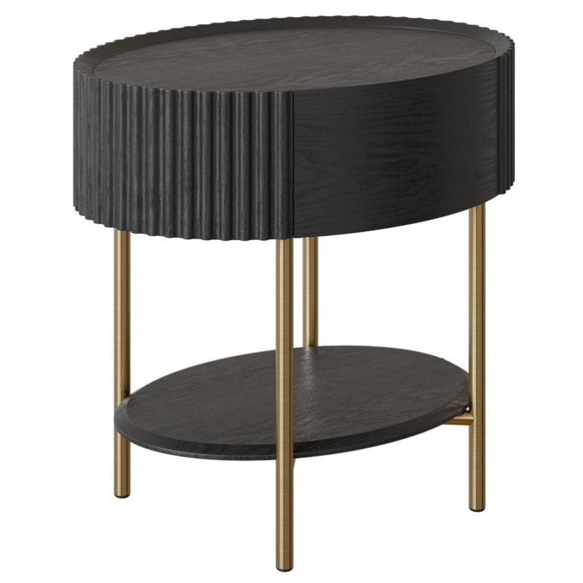 Černý dubový noční stolek Miotto Fusano