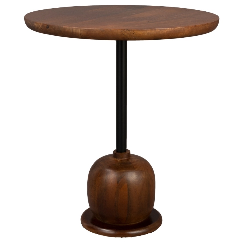 Hnědý dřevěný odkládací stolek DUTCHBONE