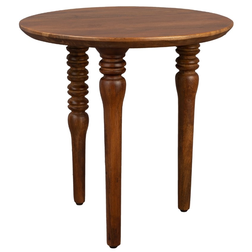 Hnědý dřevěný odkládací stolek DUTCHBONE
