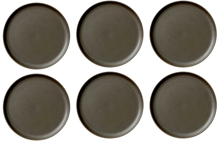 Audo CPH Set šesti tmavě hnědo šedých porcelánových
