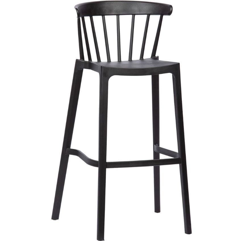 Hoorns Černá plastová zahradní barová židle